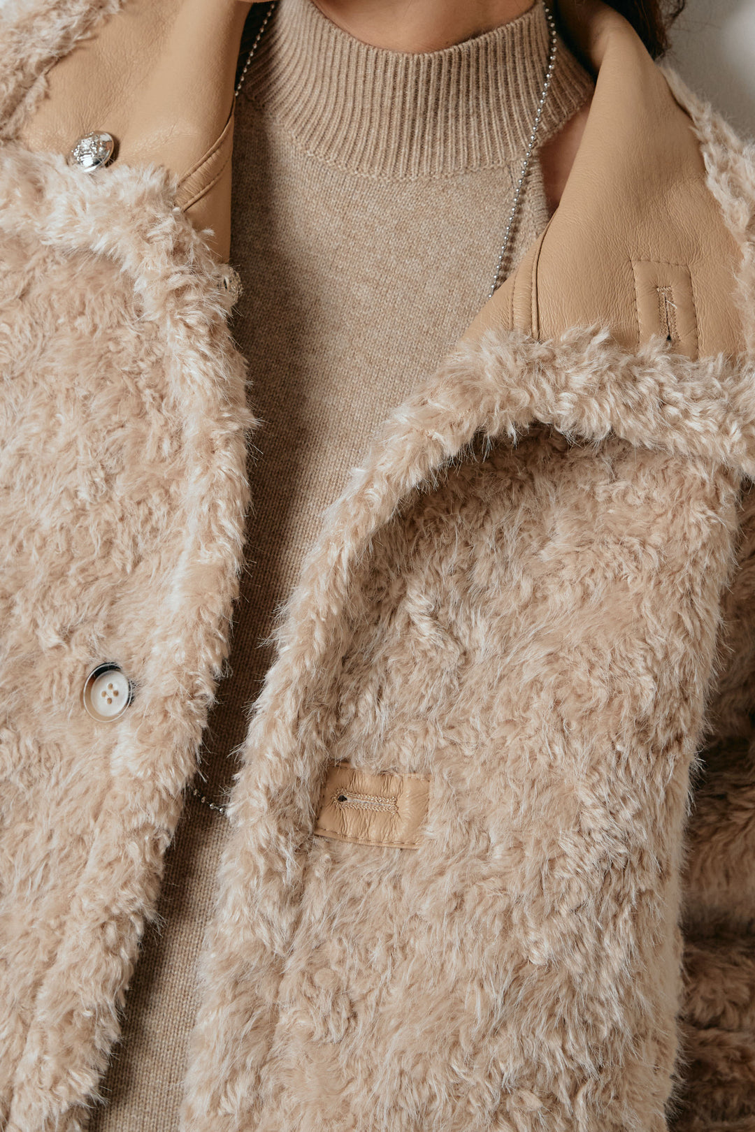 [SET]リバーシブルボアアウター+ノースリーブニットロングワンピース(2set)