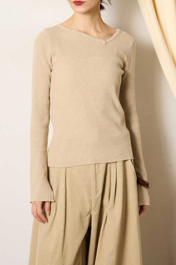 [SET]ケーブル編みケープレイヤードニット+サイドベルトパンツ(2set)