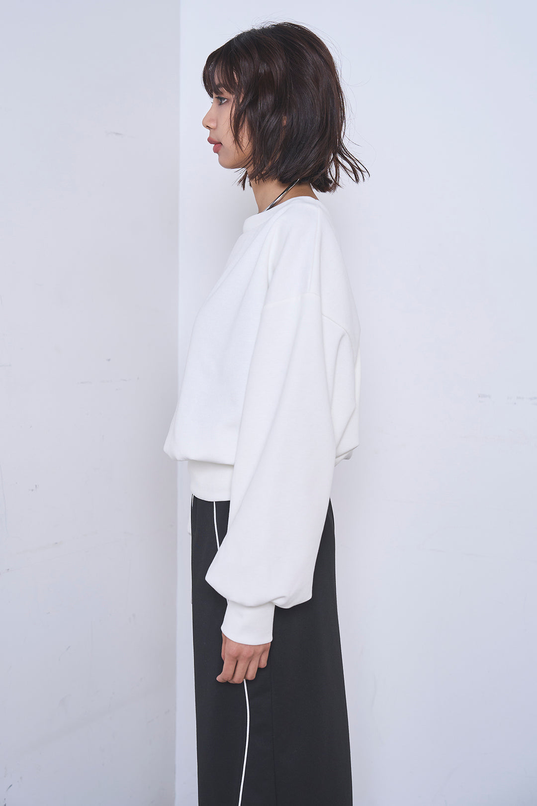 [SET]ワンショルスウェットプルオーバー+チェックウエスト巻きジョガーパンツ(2set)