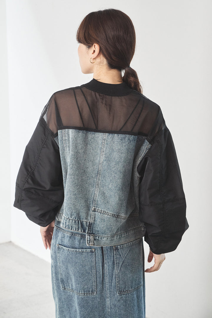 デニムコンビネーションブルゾン