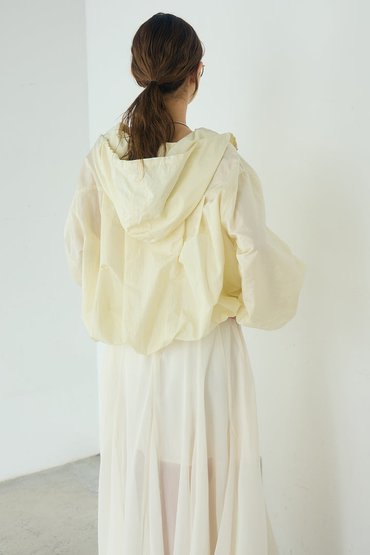 [SET]ナイロンフーディーブルゾンアウター+裾絞りリブニットパンツ(2set)