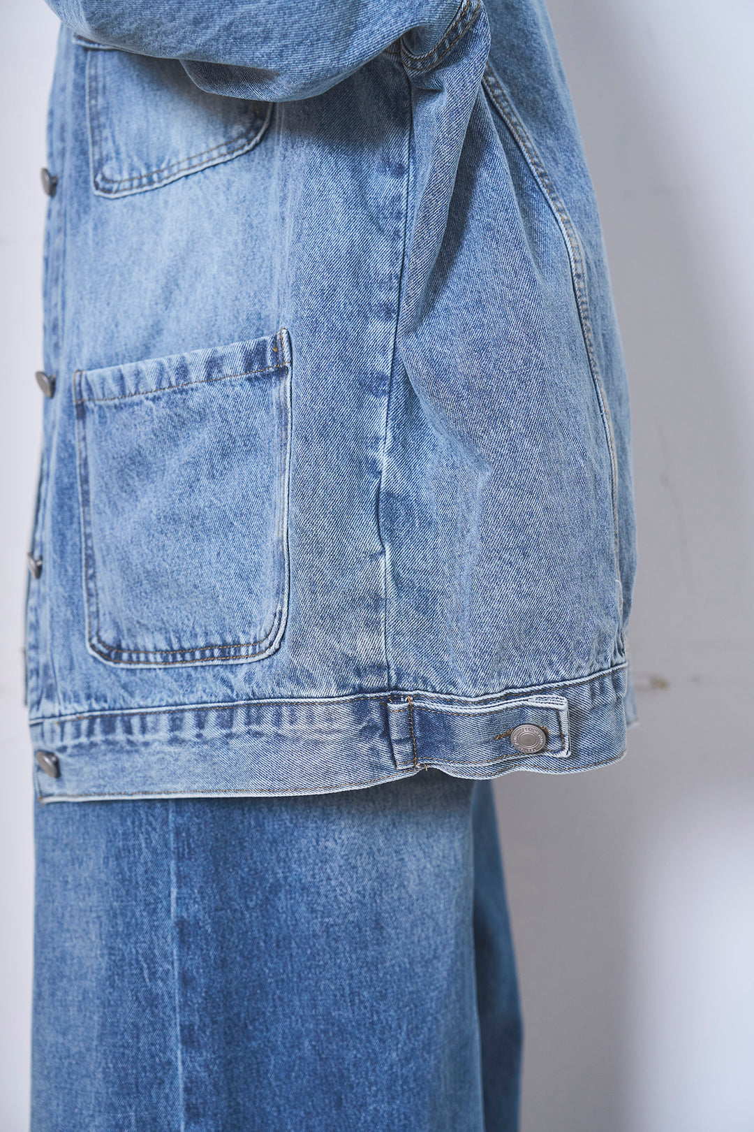 ケミカルデニムカバーオールジャケット