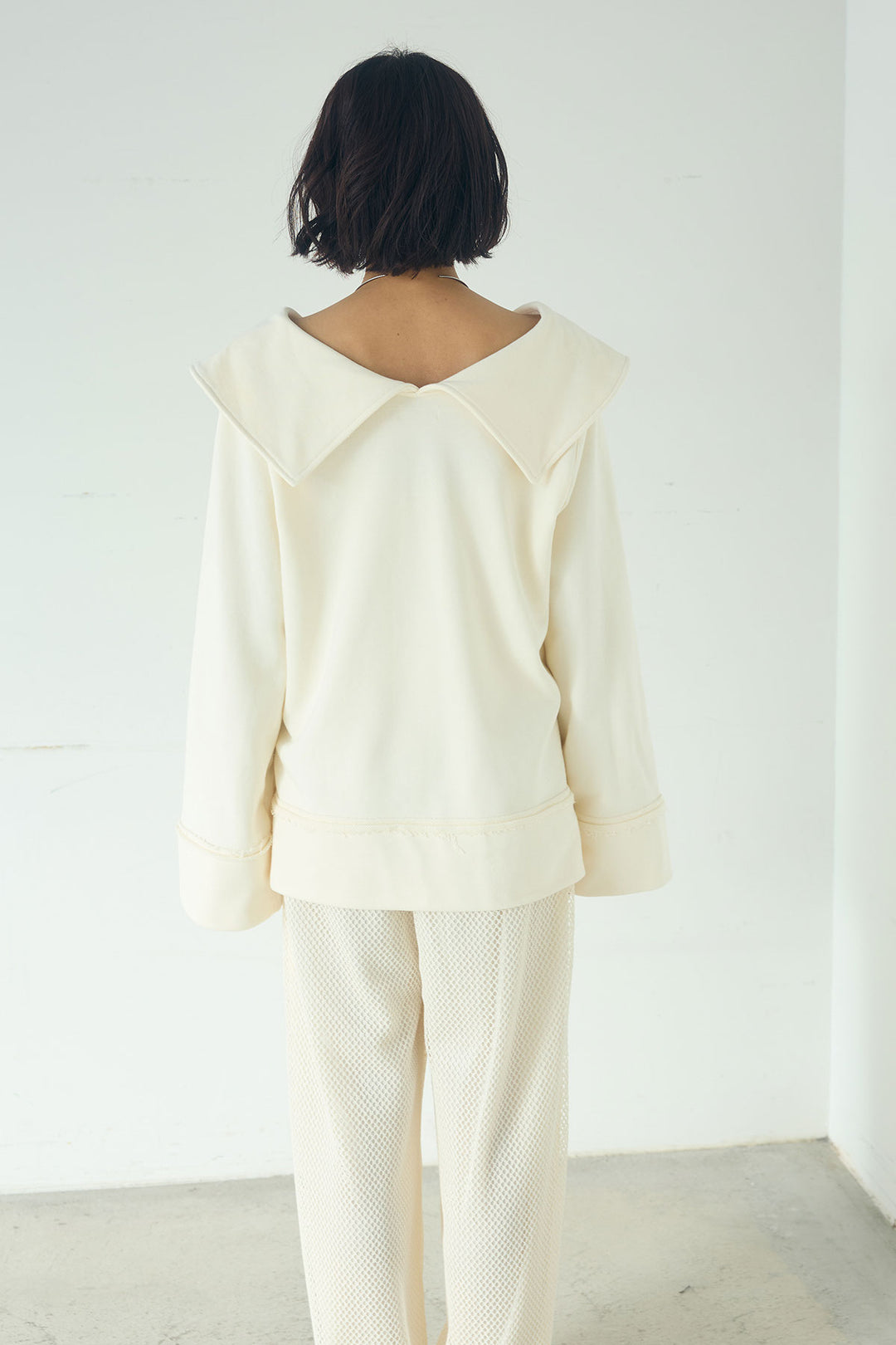 [SET]ビッグカラー2WAYスウェットトップス+メッシュリラックスパンツ(2set)