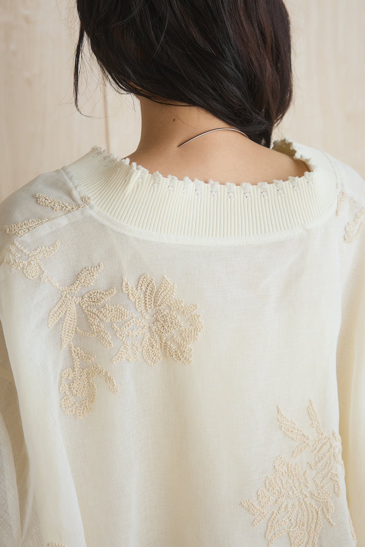 [SET]フラワー刺繍バルーンブルゾン+裏毛リラックスワークタイトスカート(2set)