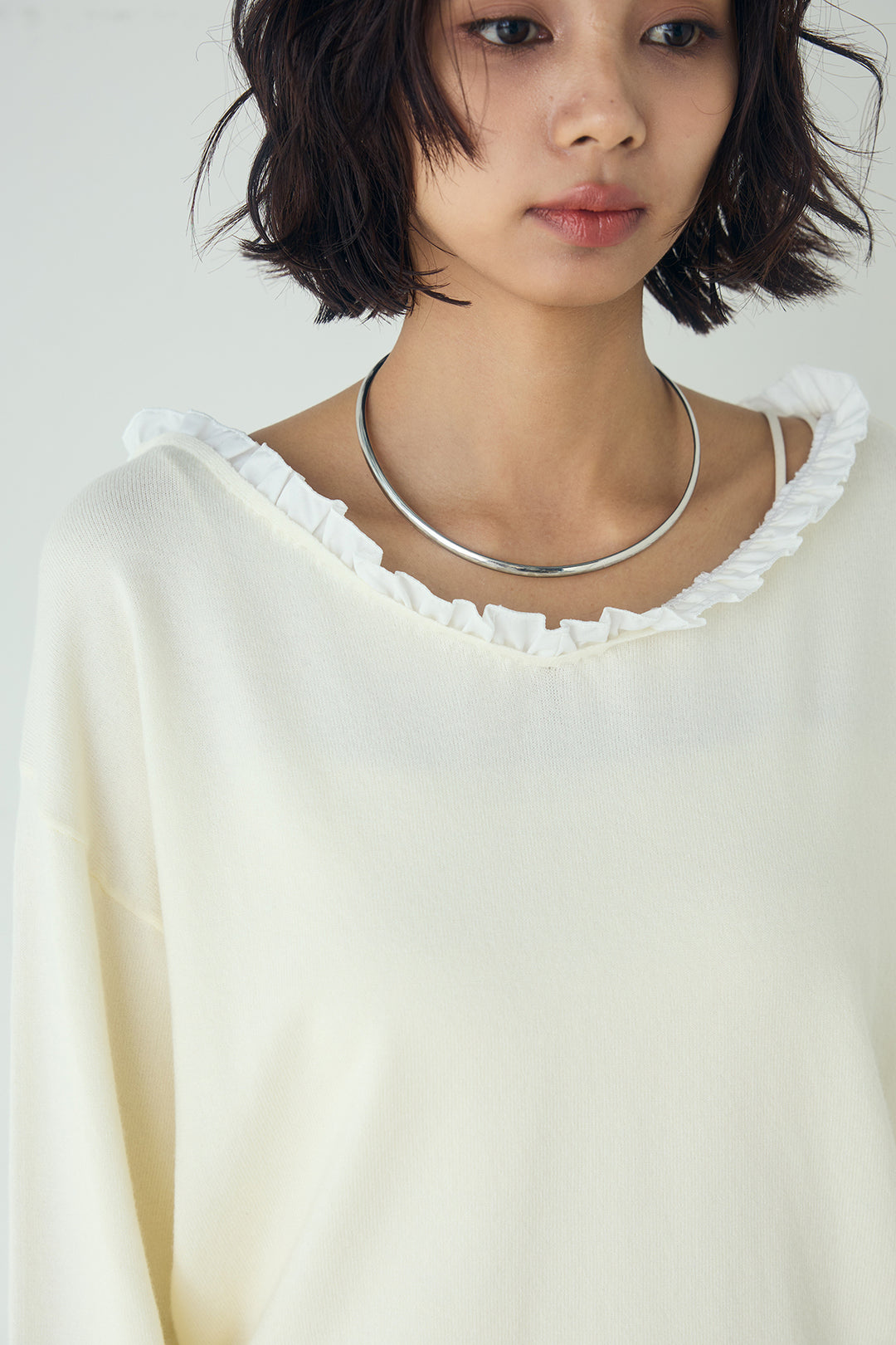 [SET]クールクール異素材コンビオフショルプルオーバー+撥水ジョガーパンツ(2set)