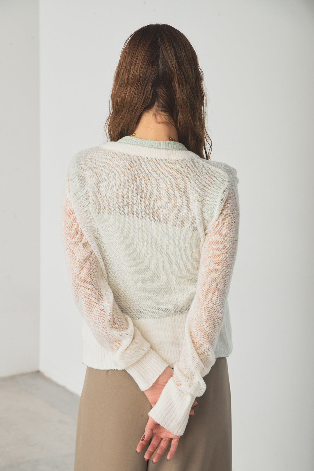 モヘア透かし編みレイヤードアンサンブルセット