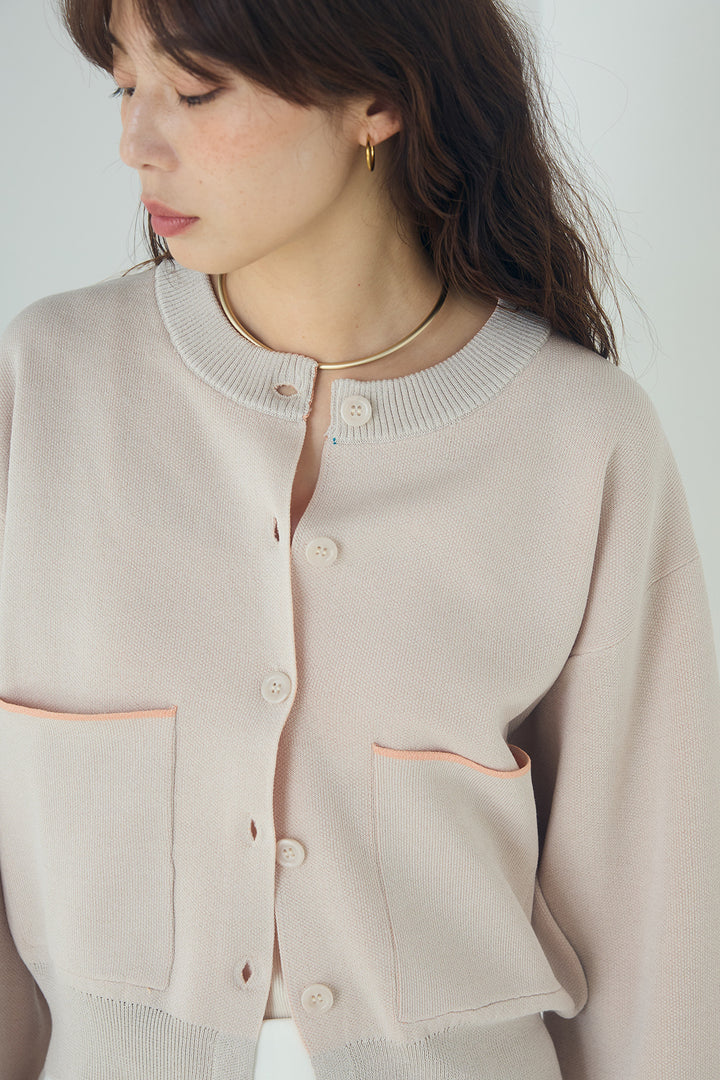 [SET]レーヨンポリダブルフェイスカーディガン+レース刺繍切替ワイドパンツ(2set)