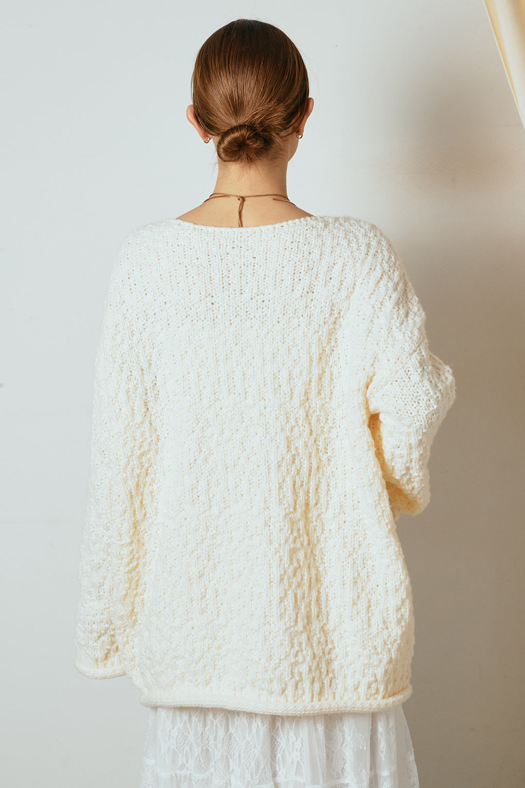 [SET]ボリューム編みニットプルオーバー+ベルト付きレザーライクタックパンツ(2set)