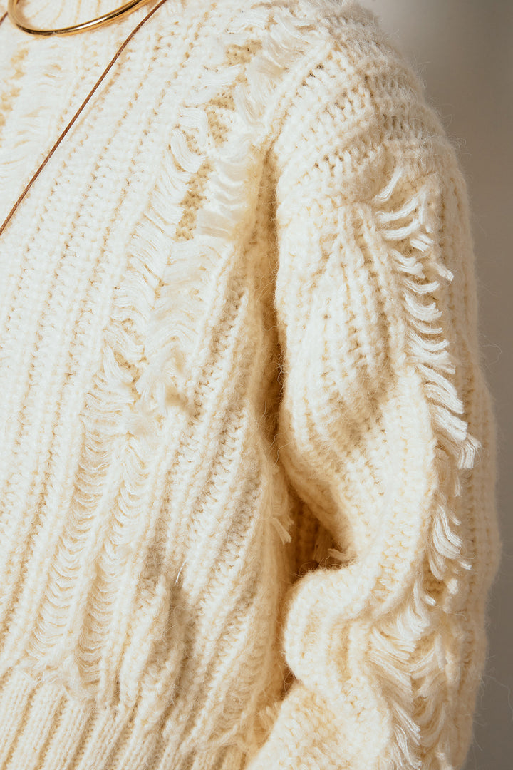 [SET]フリンジタートルショートニット+レザーライク配色ストライプパンツ(2set)