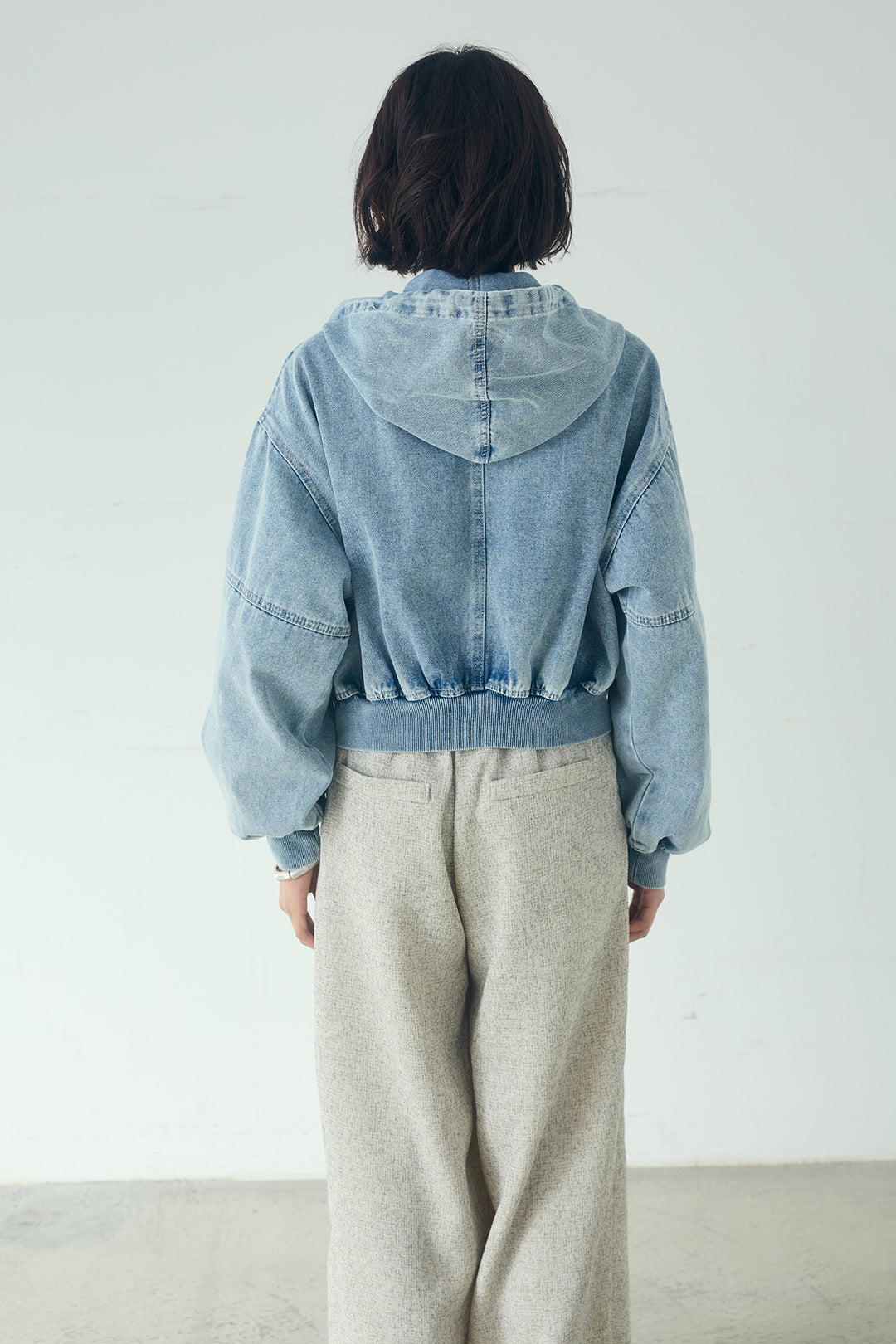 デニムダブルジップパーカーブルゾン