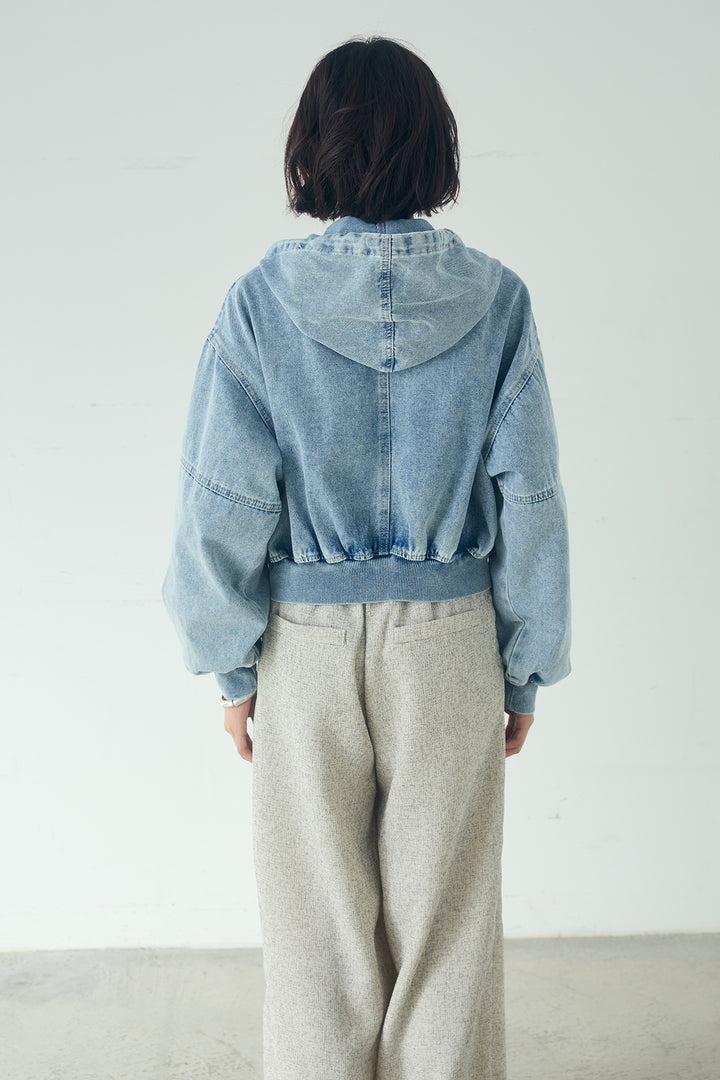 デニムダブルジップパーカーブルゾン