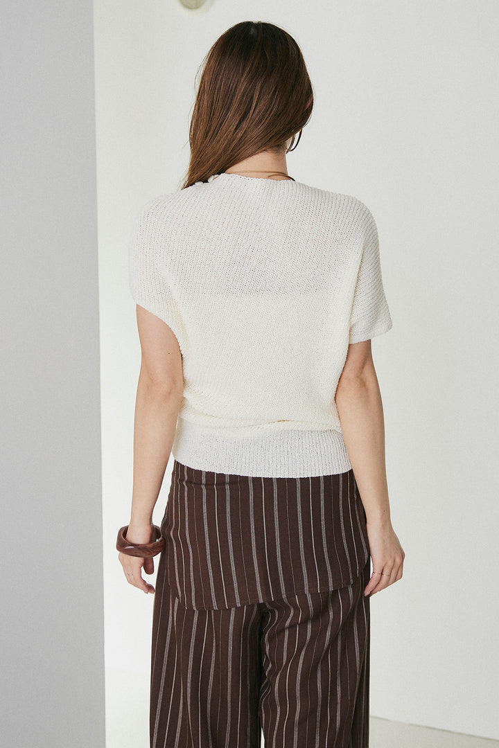 [SET]フレンチリブニットプルオーバー+ベルトループワイドパンツ(2set)