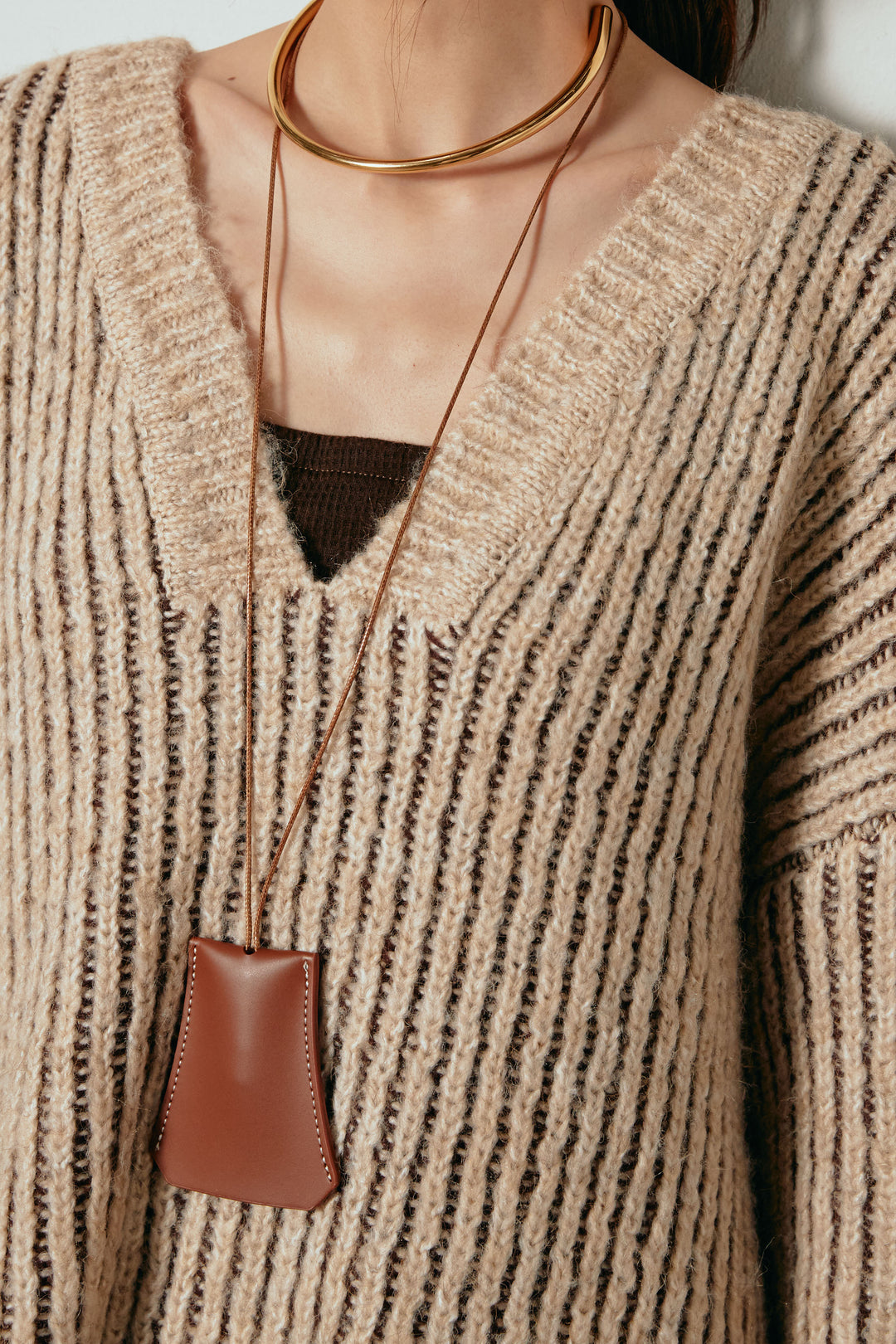 [SET]アルパカタッチ深Vニットトップス+アルパカタッチニットタイトスカート(2set)