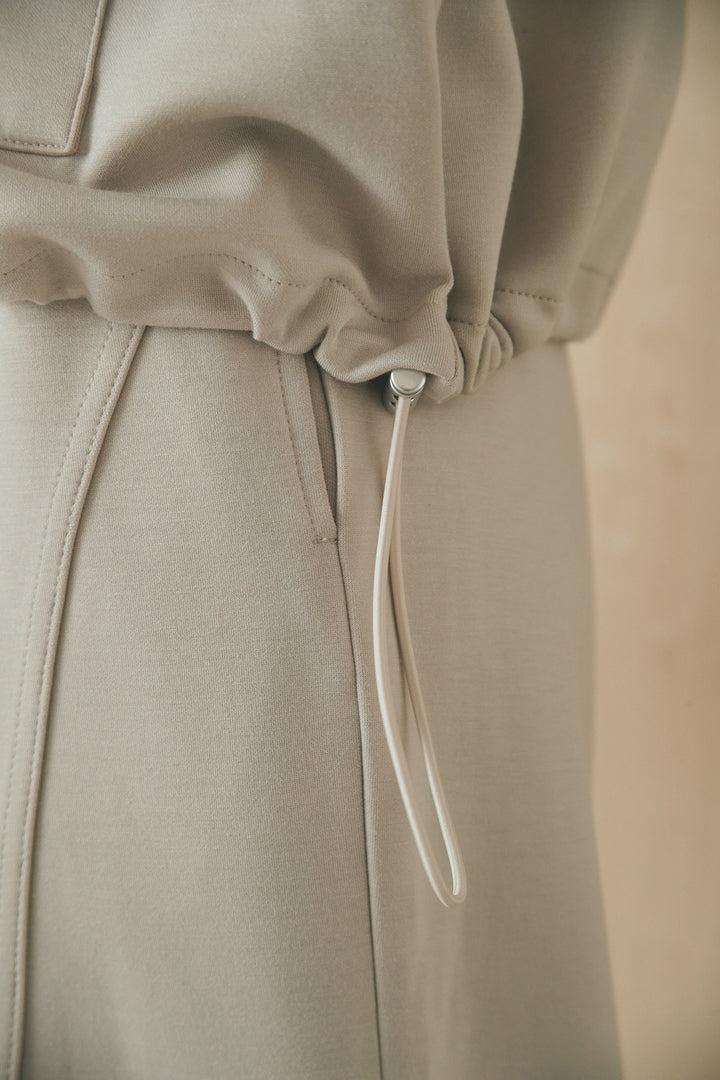 [SET]ボンディング生地ジップベスト+ボンディング生地コクーンパンツ(2set)