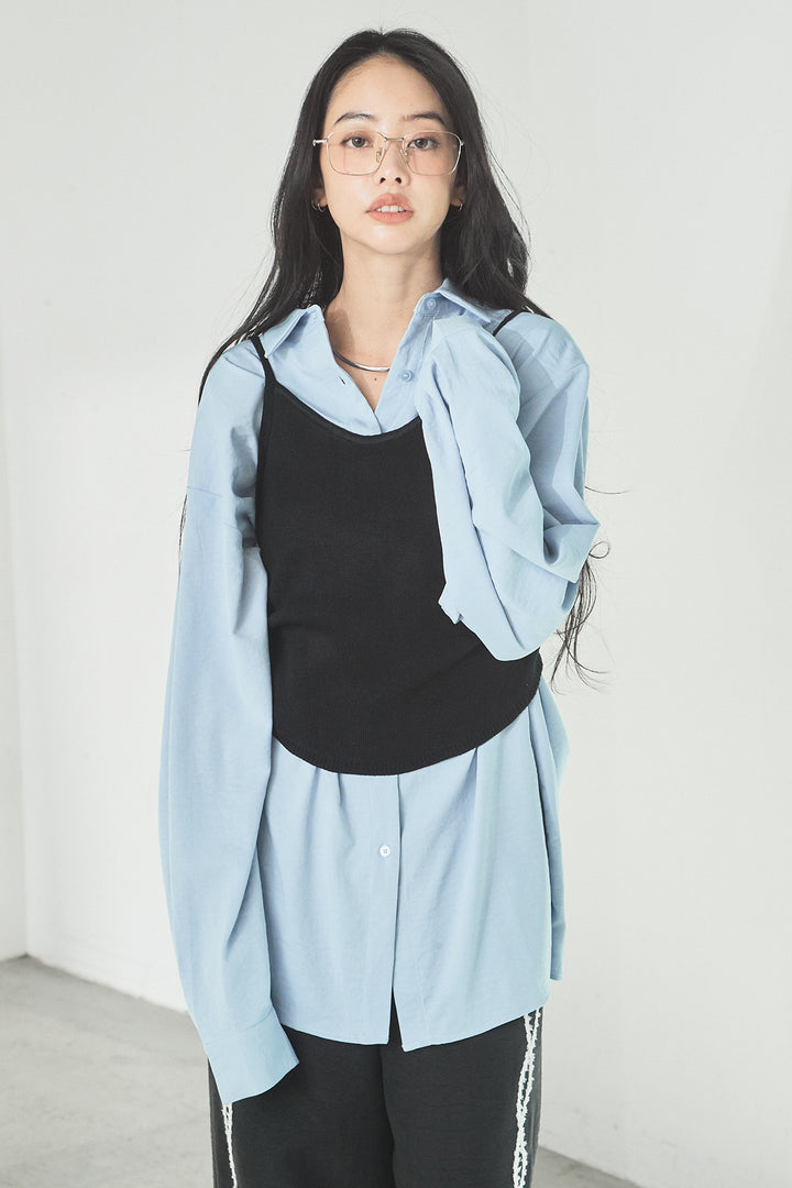 ニットキャミ付きシャツ