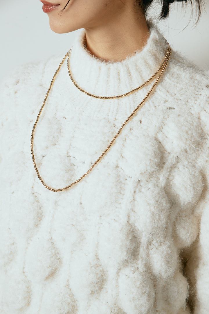 [SET]ボリュームポップコーンニットトップス+ベルトループコーデュロイワイドパンツ(2set)