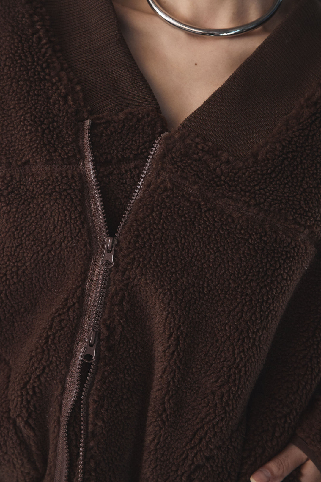 [SET]ノーカラーリブボアアウター+チュールレイヤードニットパンツ(2set)