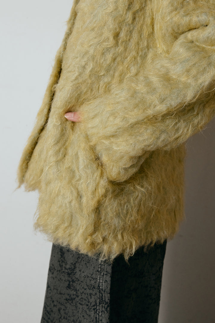 [SET]ウェーブシャギーニットジャケット+スウェードライク裾フリンジスカート(2set)