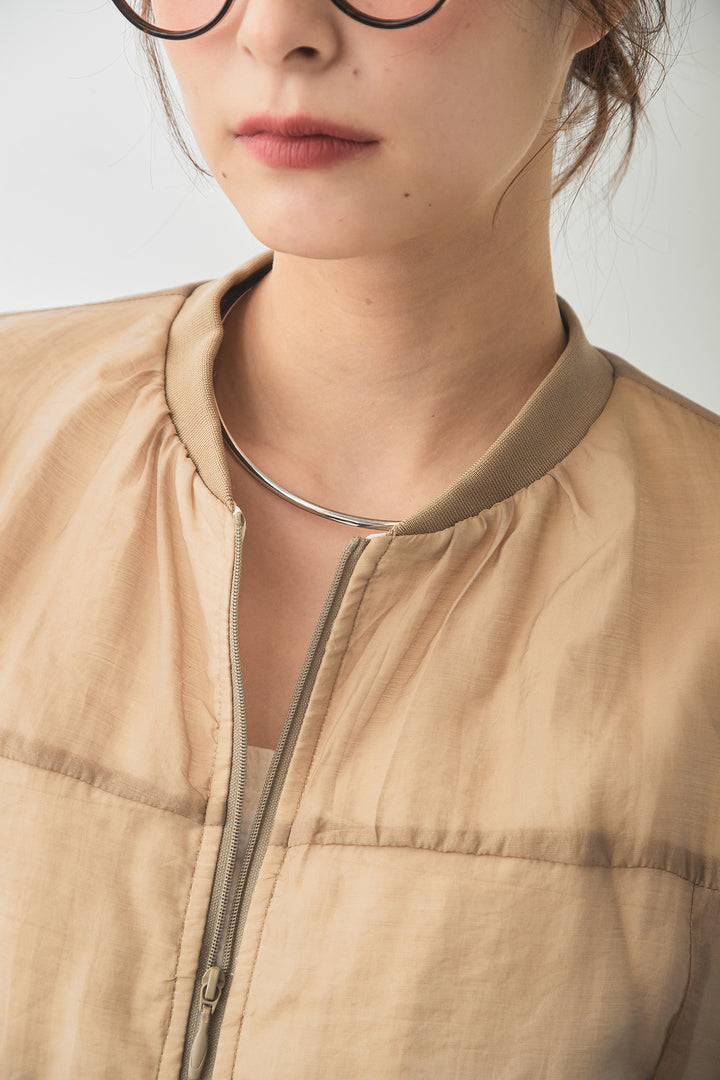 [SET]シアー×ポンチブルゾン+リラックススウェットスカート(2set)