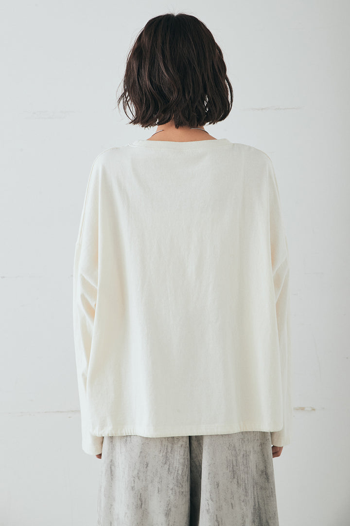 [SET]裾センタードロストロゴプリントワイドTシャツ+センタープレスセミワイドパンツ(2set)