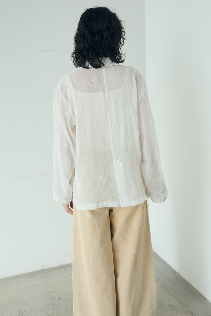 シアー刺繍ダブルジャケット