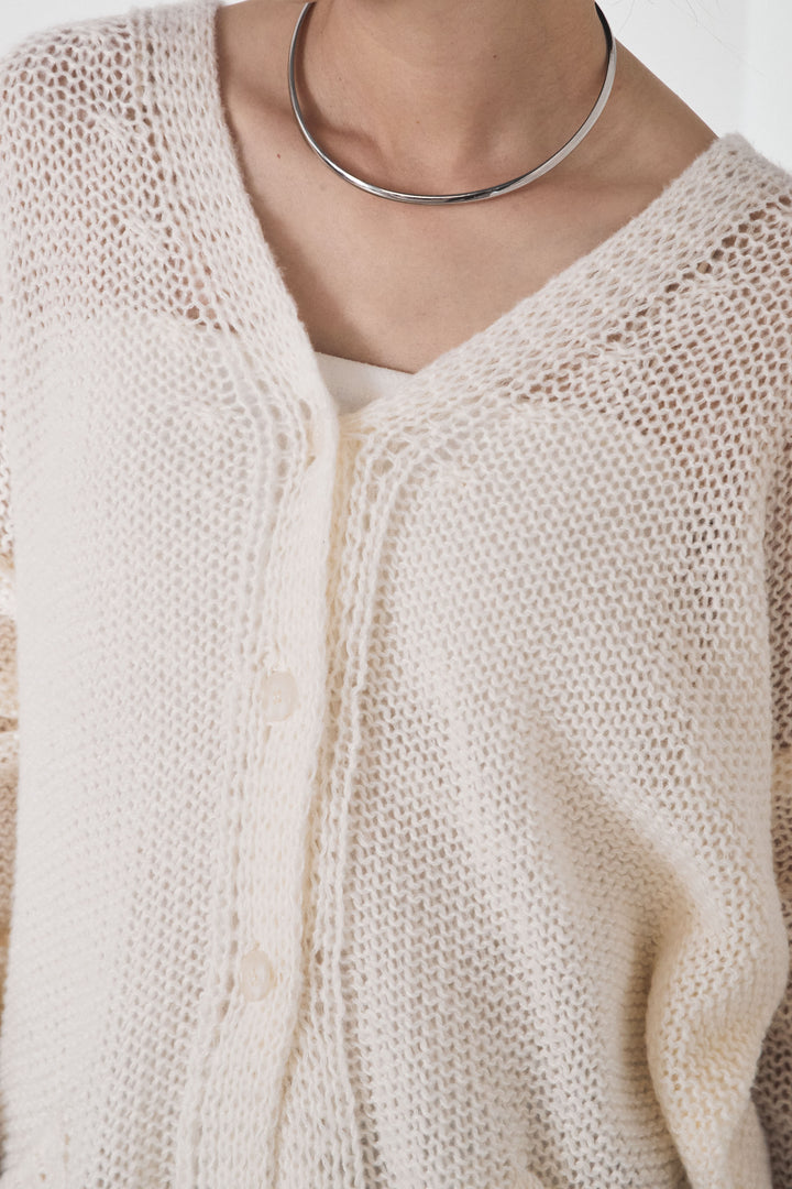 [SET]コード刺繍リラックスニットカーディガン+フレアリラックスキャミワンピース(2set)