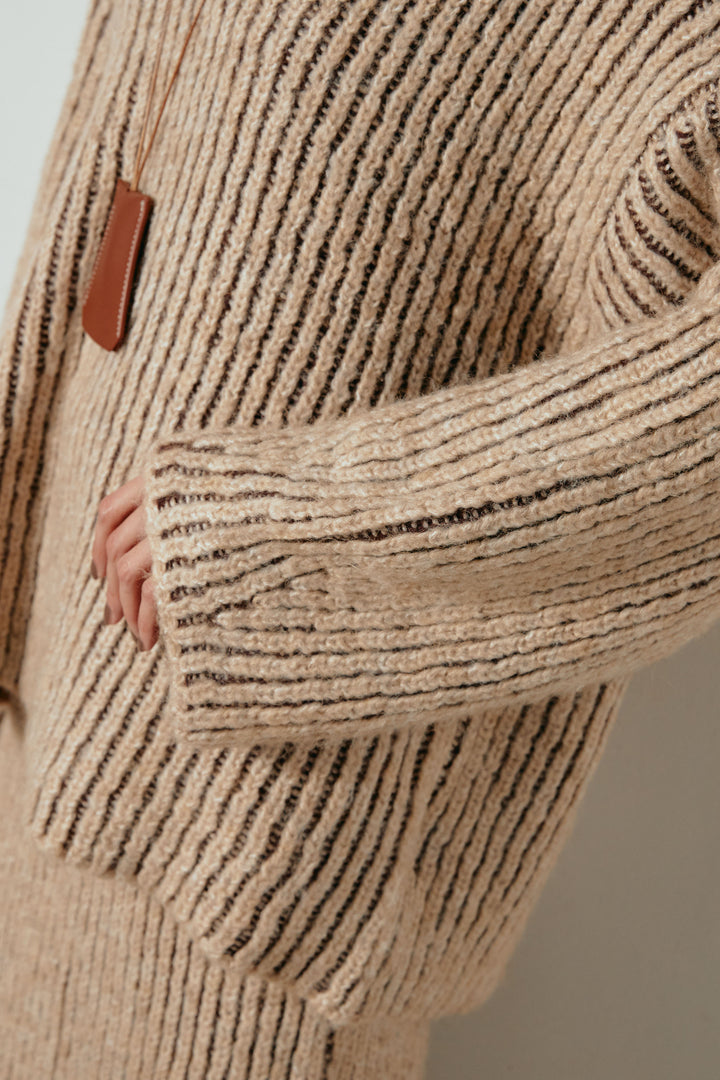 [SET]アルパカタッチ深Vニットトップス+アルパカタッチニットタイトスカート(2set)