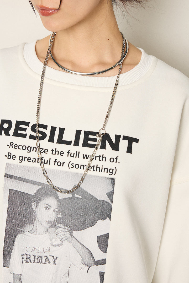 モノトーンプリントスウェット