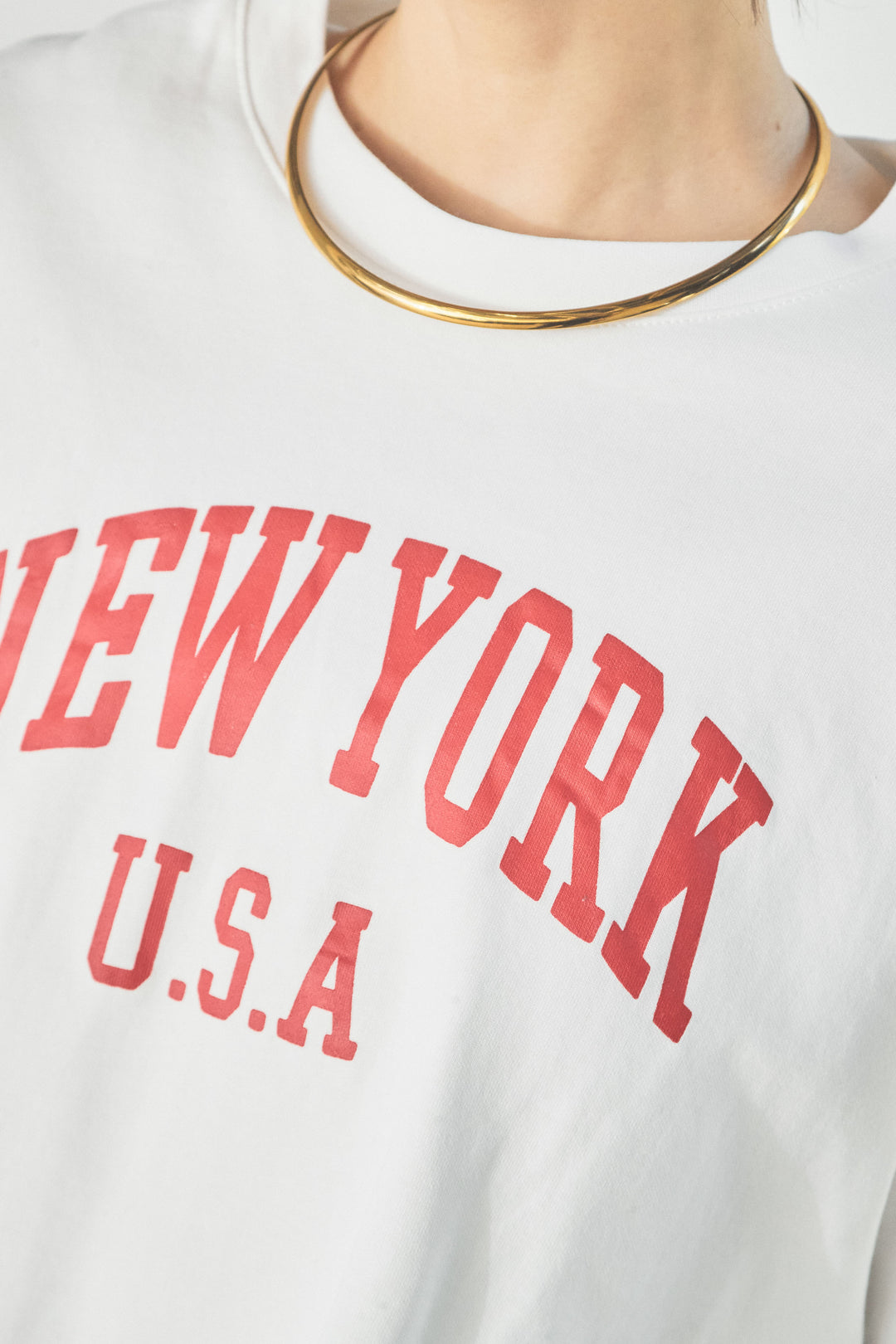ニューヨークロゴショート丈プルオーバー/ホワイト