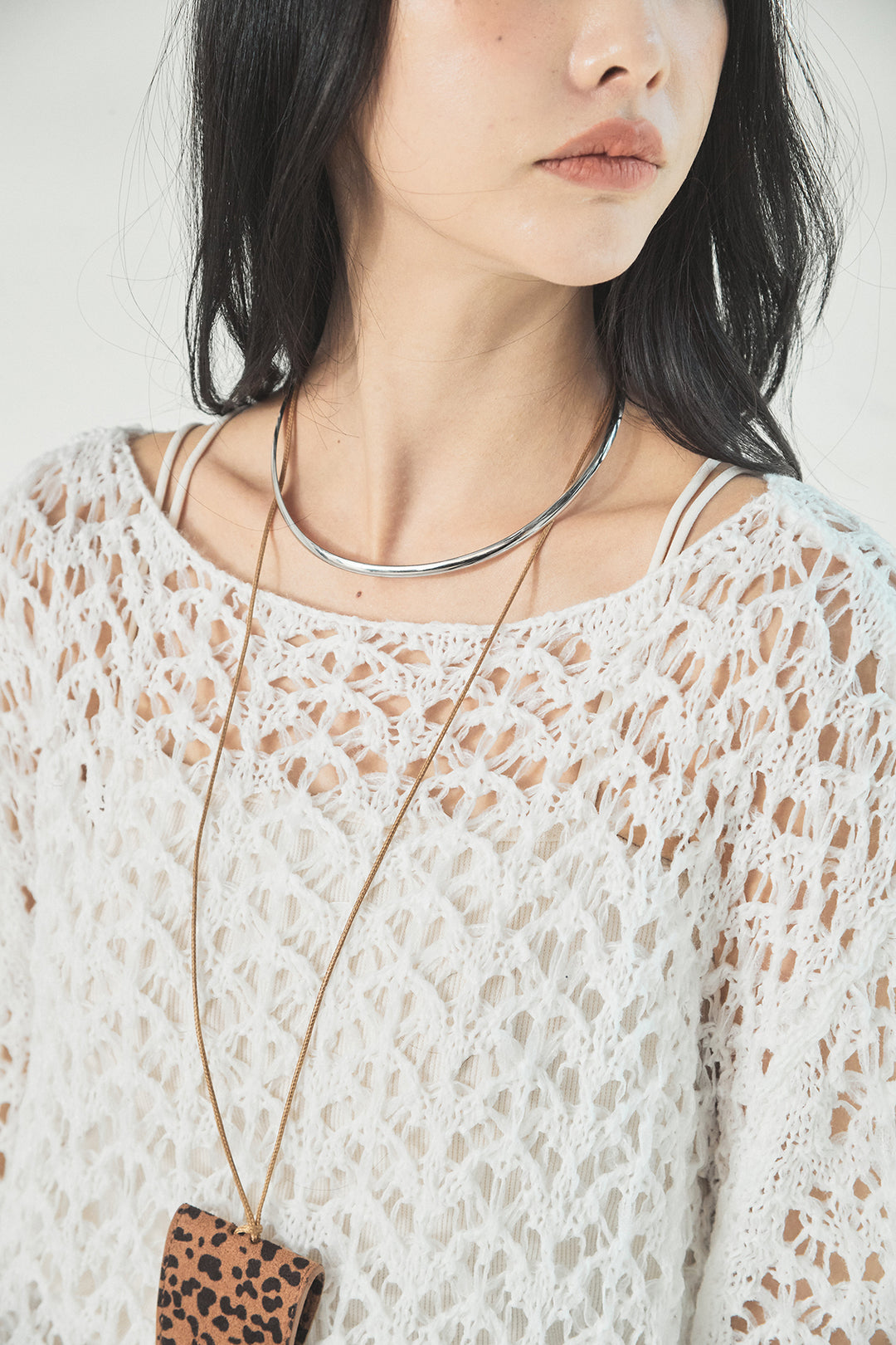 [SET]リラックスメッシュニットトップス+タイダイ柄ベロアワイドスカート(2set)