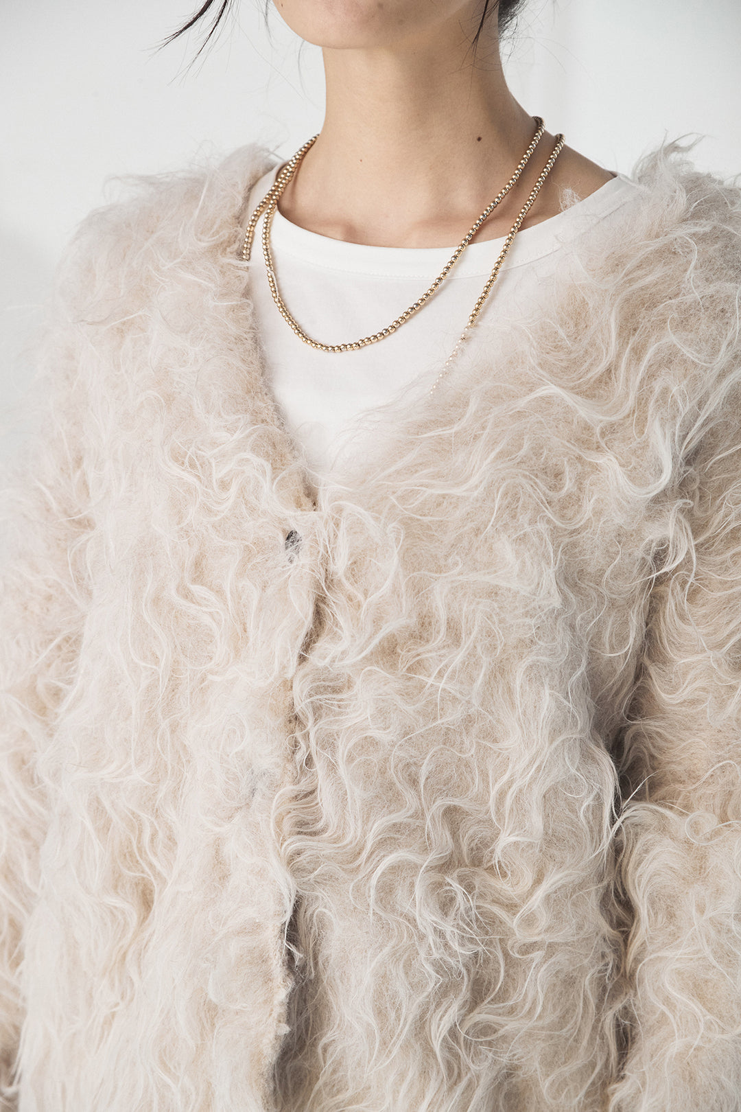 起毛オーバーニットカーディガン