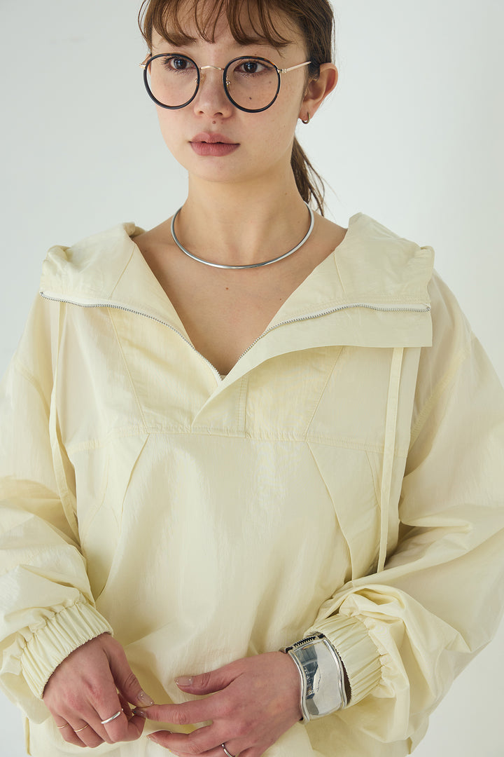 [SET]ナイロンフーディーブルゾンアウター+タータンチェック柄フロントデザインスカート(2set)