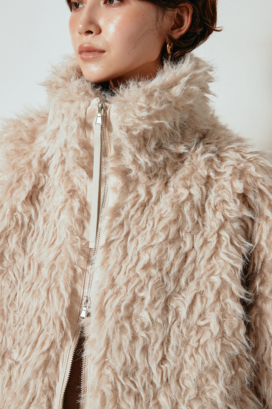 ミックスシープファースタンドブルゾン