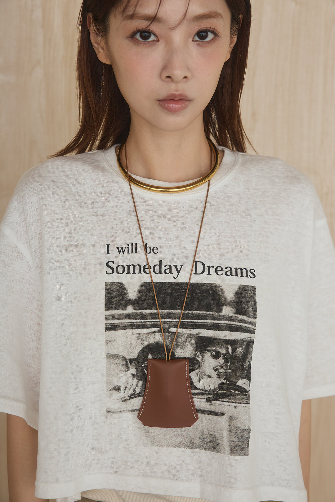 [SET]グラフィックサムデイワイドクロップドT+異素材ベルト付きラップ風ニュアンスワイドパンツ(2set)