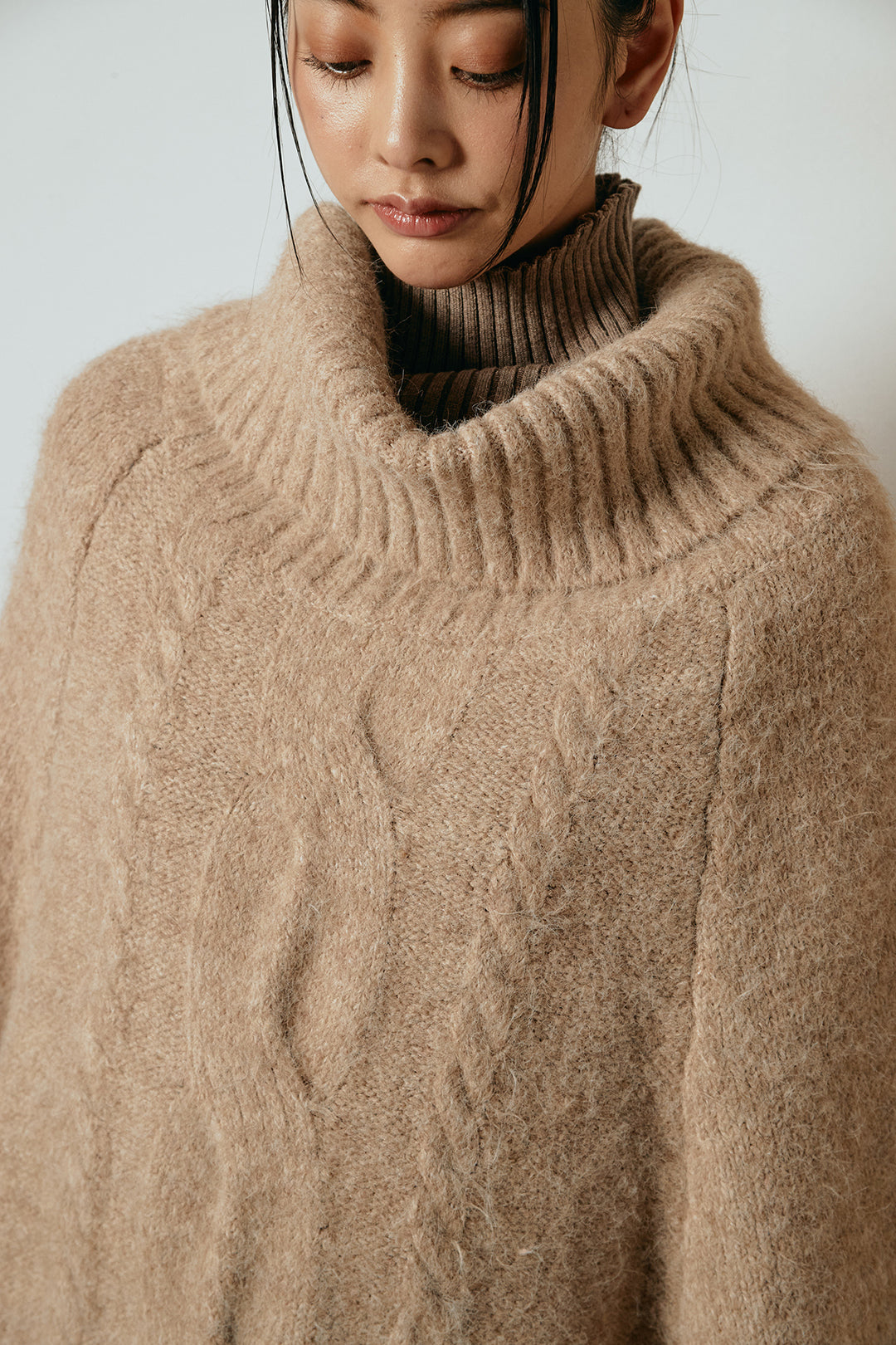 [SET]起毛ミディアムスリーブニットトップス+リブニットシームレスタートルプルオーバー+センターラインニットパンツ(3set)