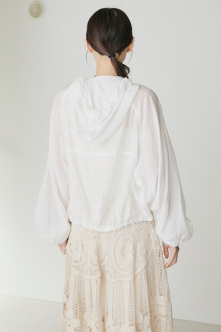 [SET]裾ドロストシアーWジップフーディーブルゾン+ウエスト折り返しワイドパンツ(2set)