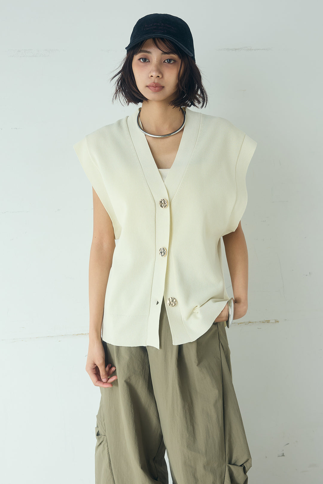 [SET]ポリウーリーメタルボタンベスト+ドライタフタタックバレルパンツ(2set)