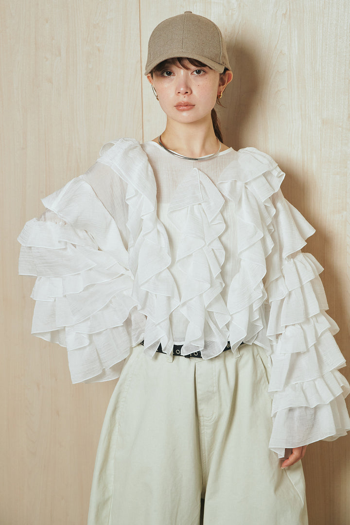 ラッフルセミシアーブラウス
