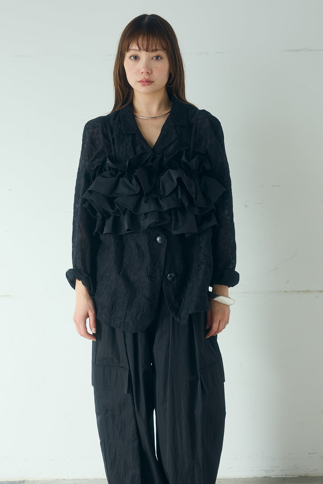 撥水フリルビスチェ