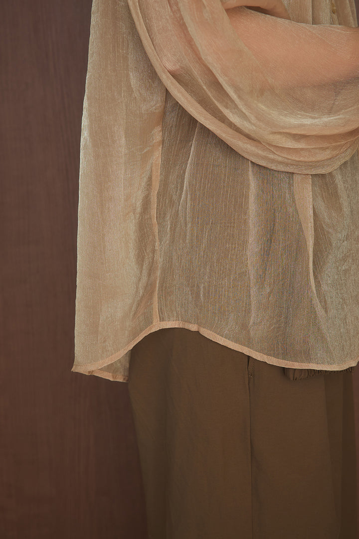 [SET]シアーアンティーク刺繍パフブラウス+フロントジップストラップデザインデニムサロペット(2set)