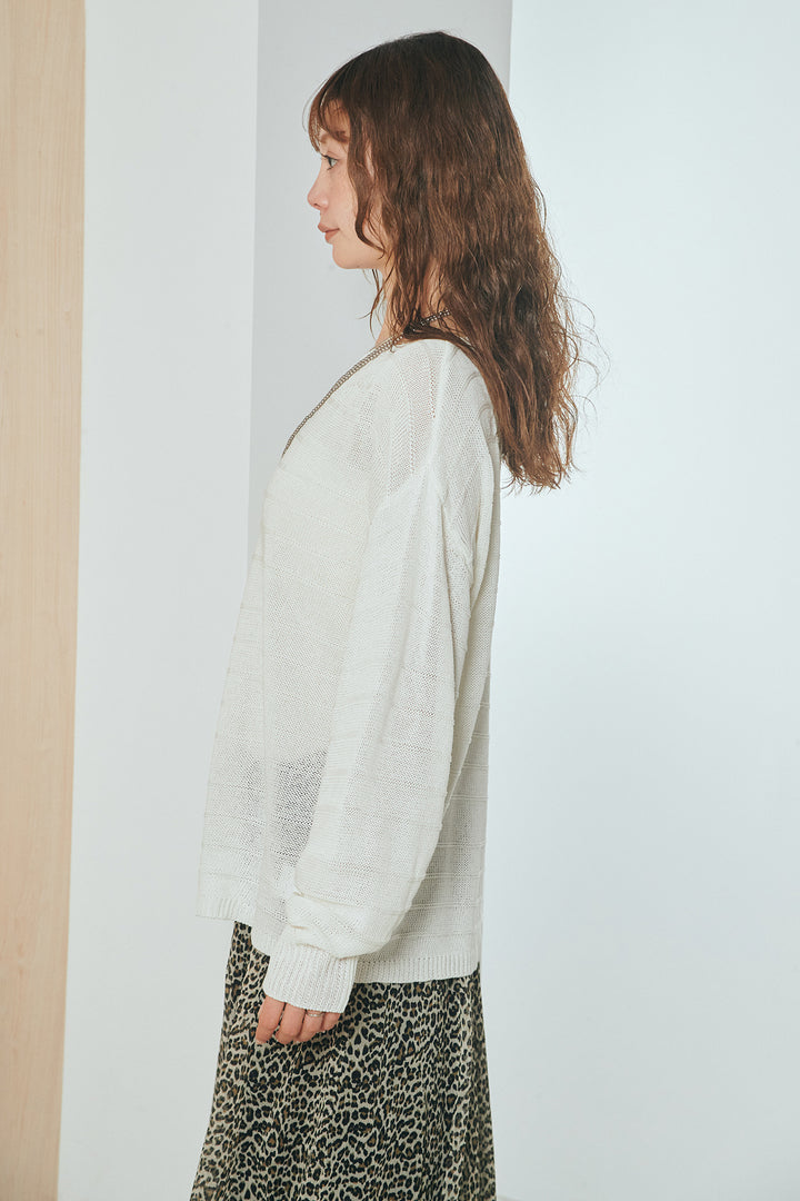 [SET]麻混リラックスニットトップス+リラックスレオパードロングスカート(2set)