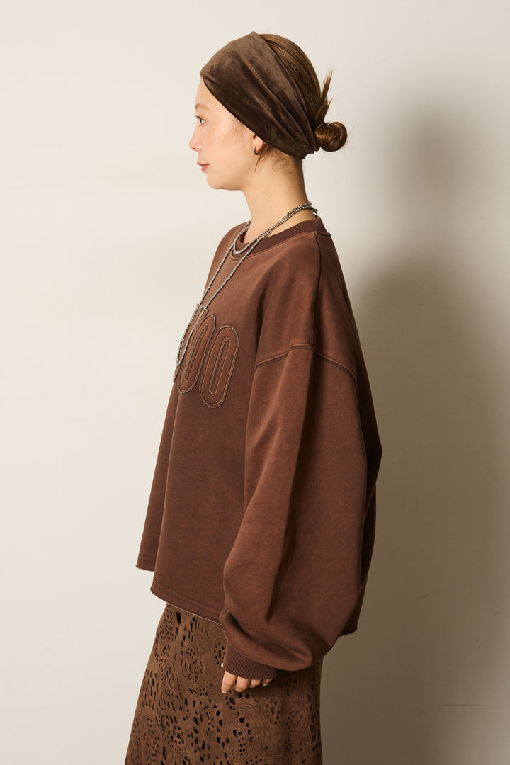 [SET]ピグメント配色ロゴスウェット+レオパード柄ワイドスカート(2set)