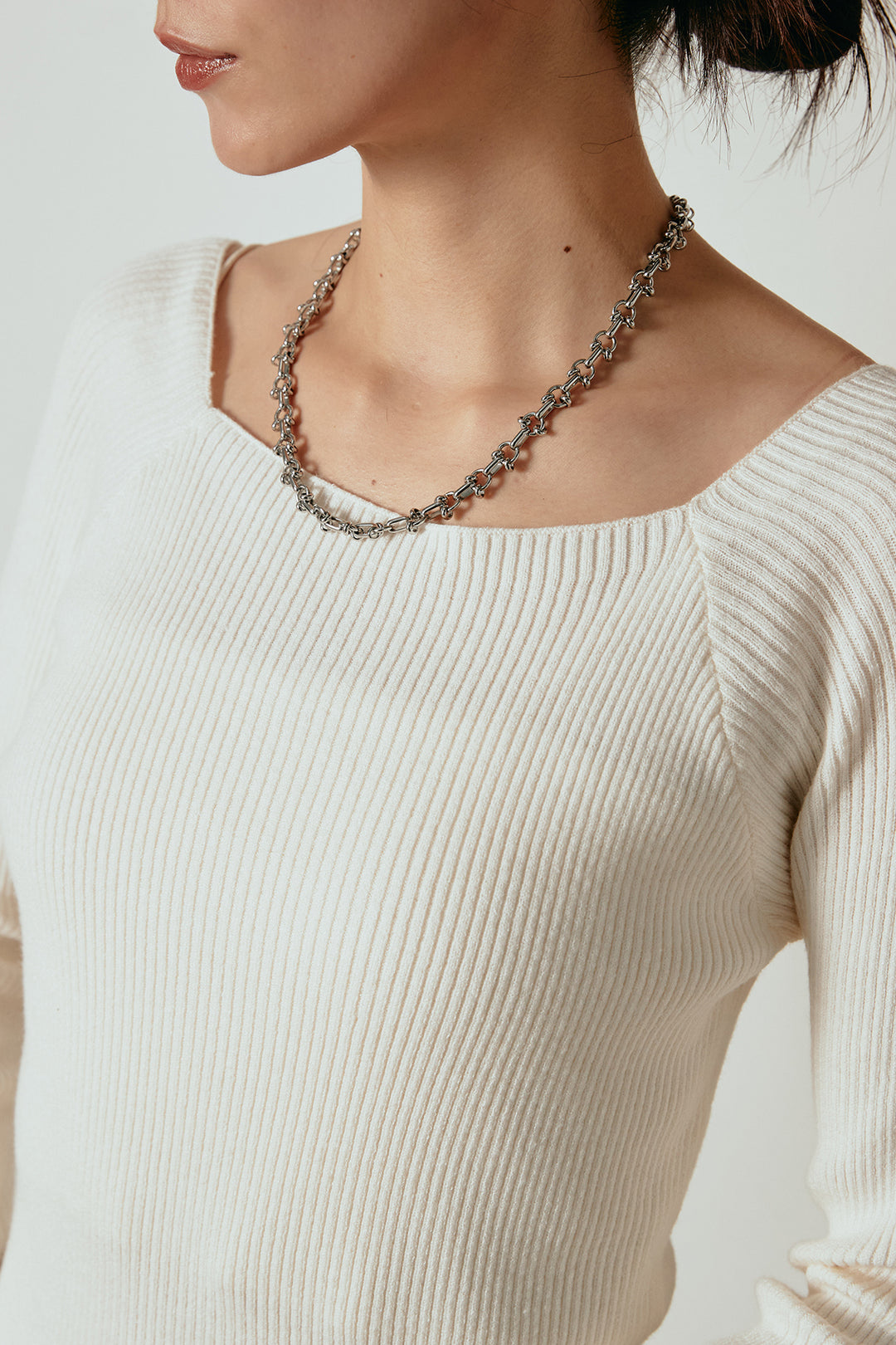 【即納】クールクールオフショルトップス/ブラウン