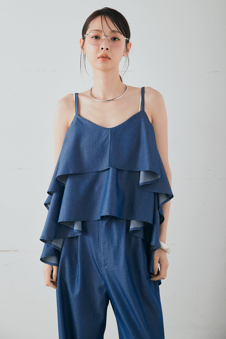 デニムライクツイルティアードキャミソール