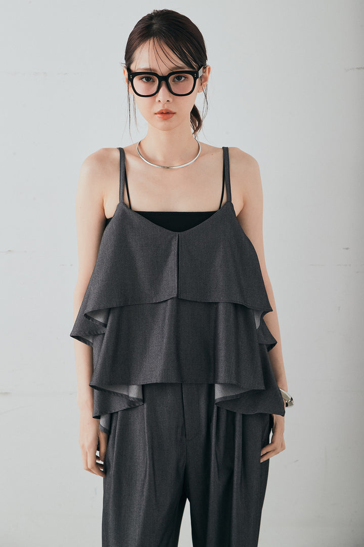 デニムライクツイルティアードキャミソール