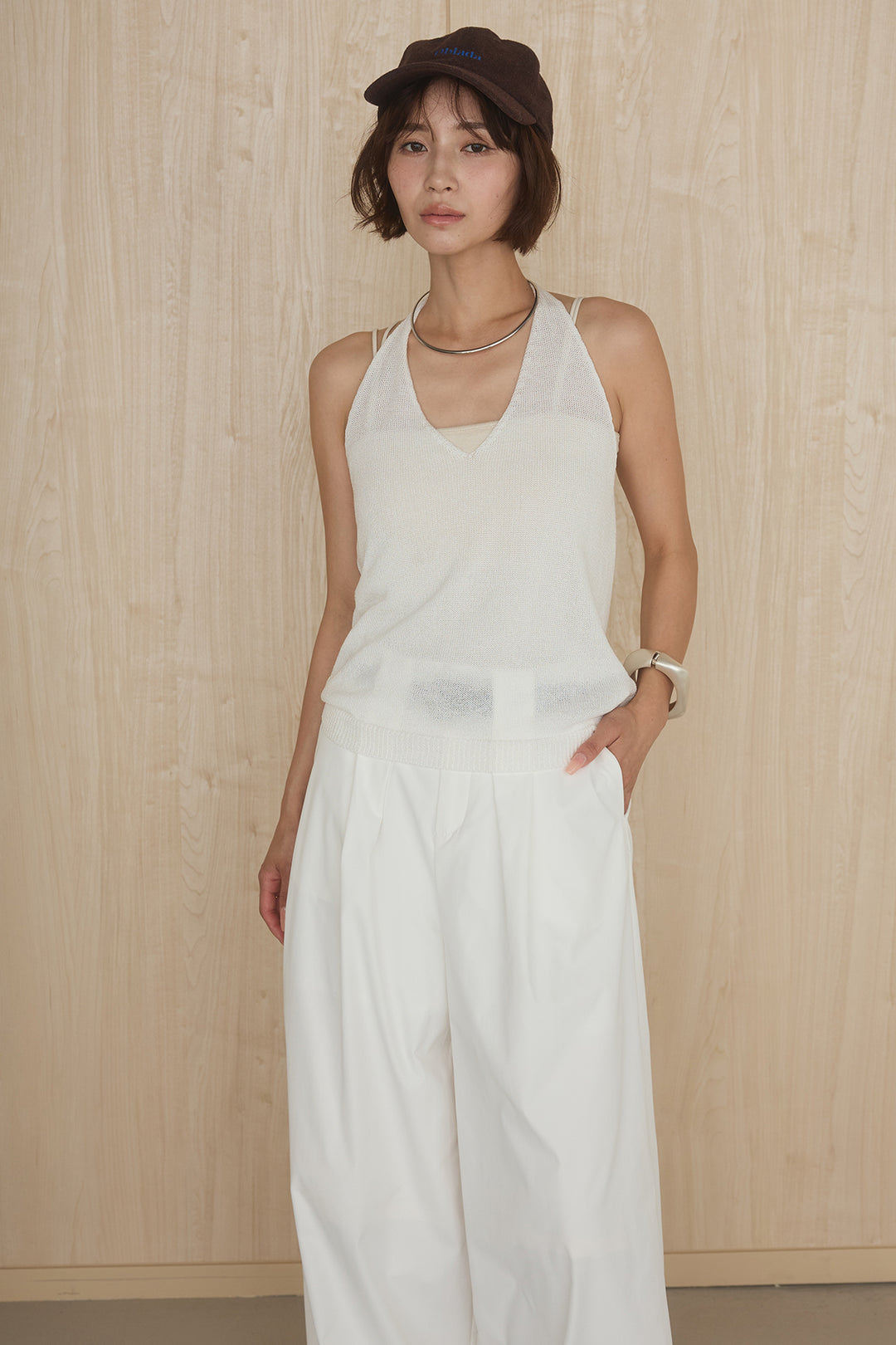 [SET]オーバードルマンカーディガン+ホルターネックインナー(2set)