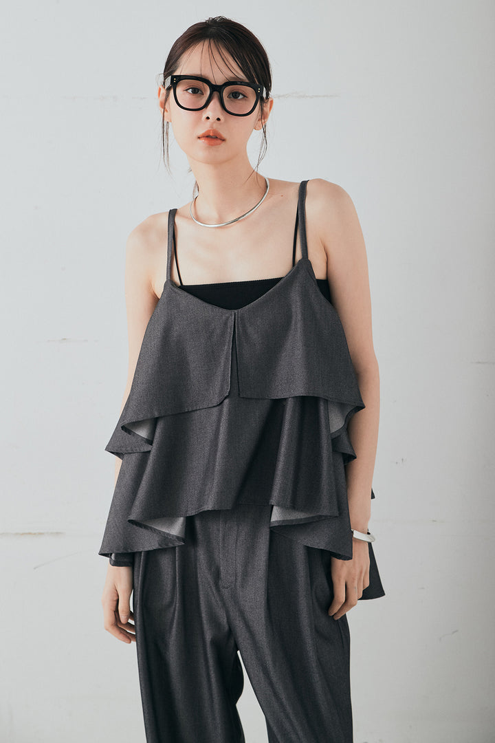 デニムライクツイルティアードキャミソール