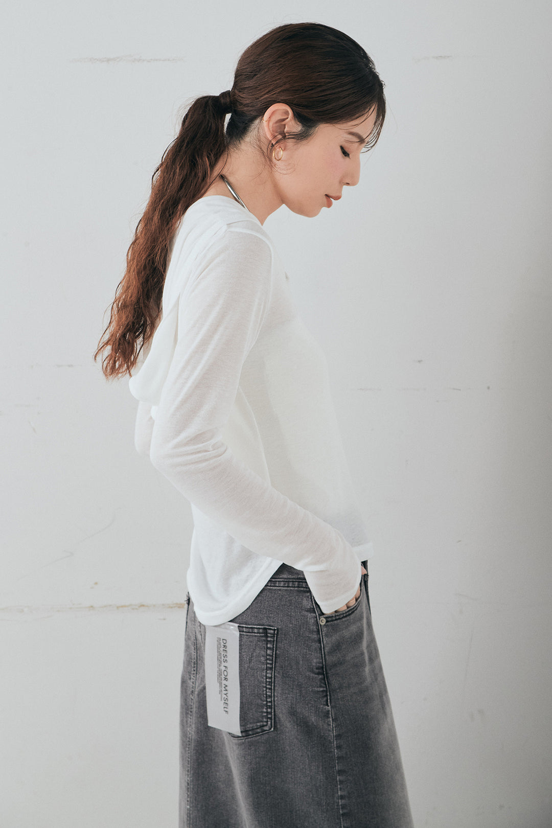 シアーリブフーディプルオーバー