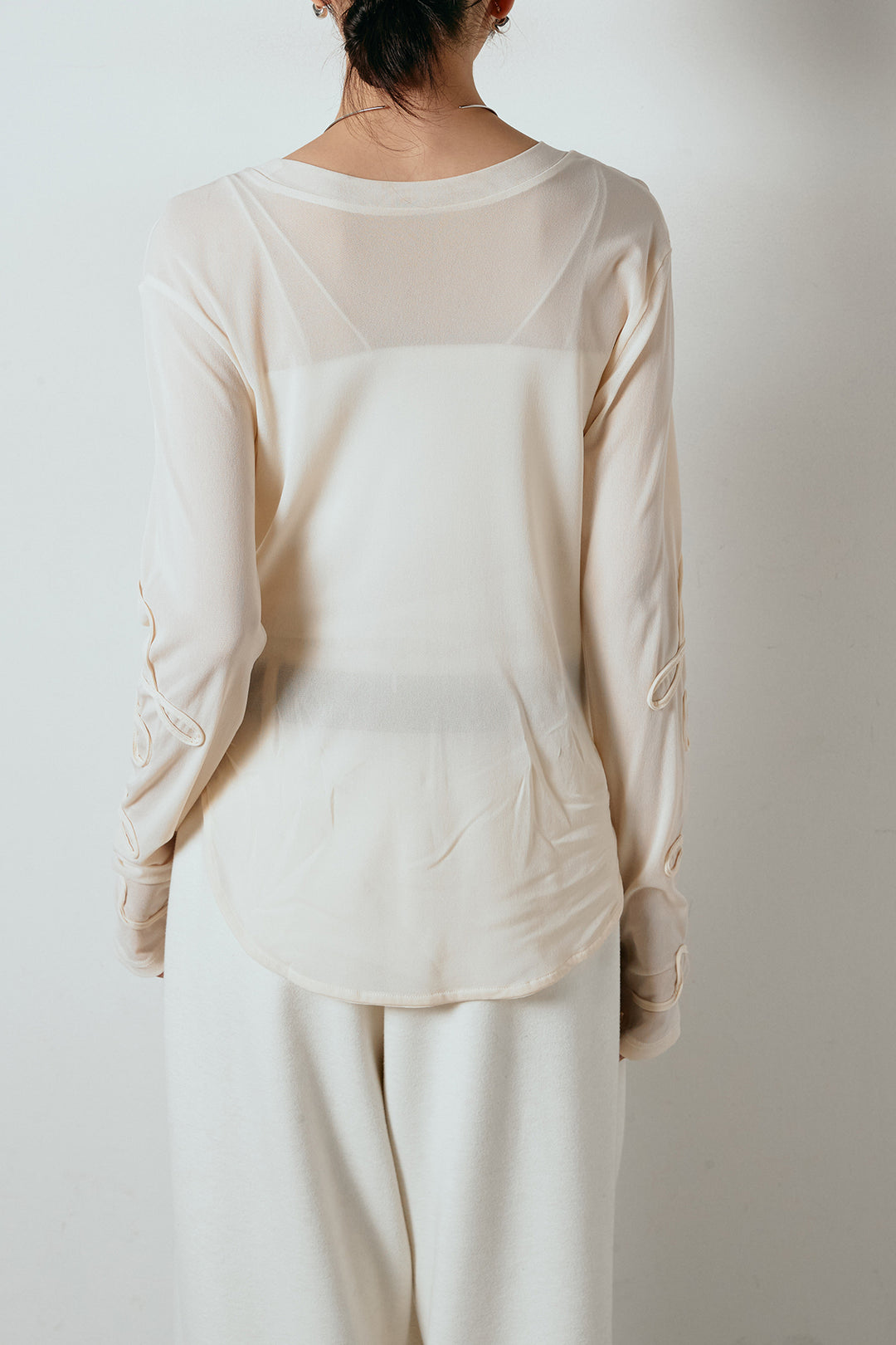 [SET]ライン柄ステッチニットカーディガン+2WAY袖コード刺繍クルーネックプルオーバー(2set)