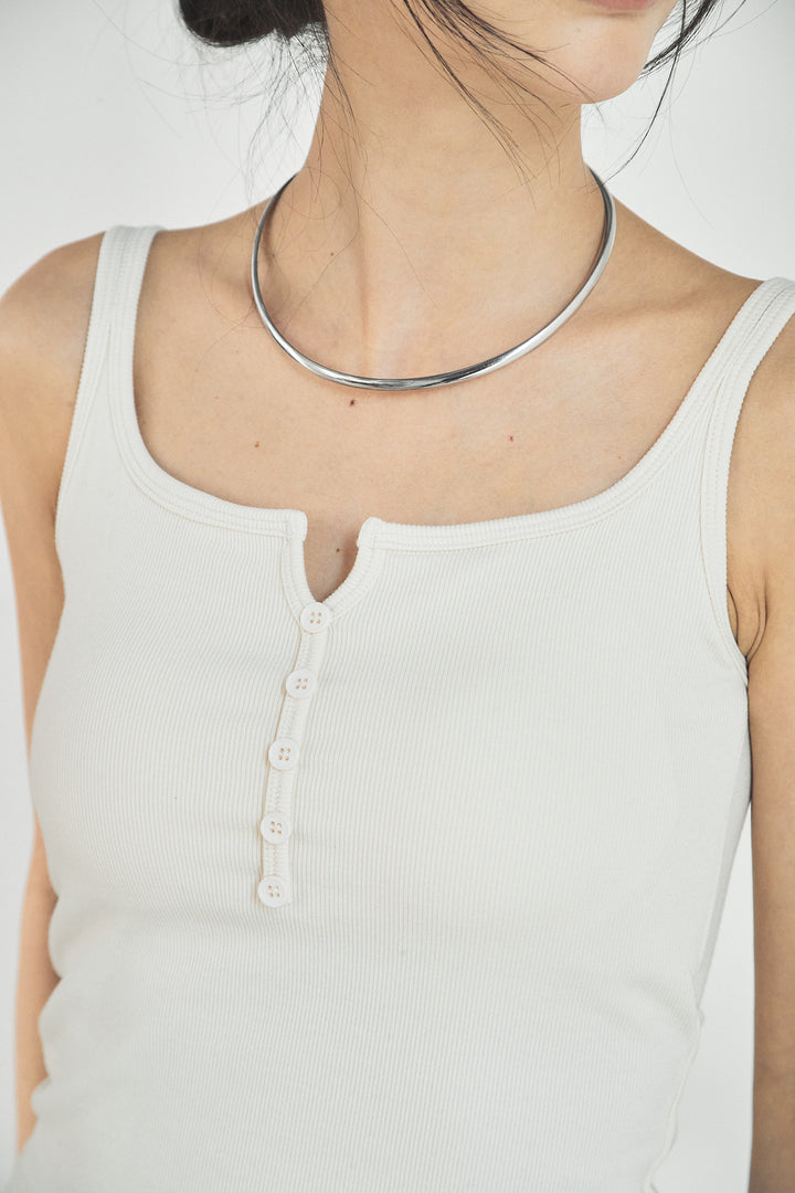 カップ付きリブニットタンクトップ